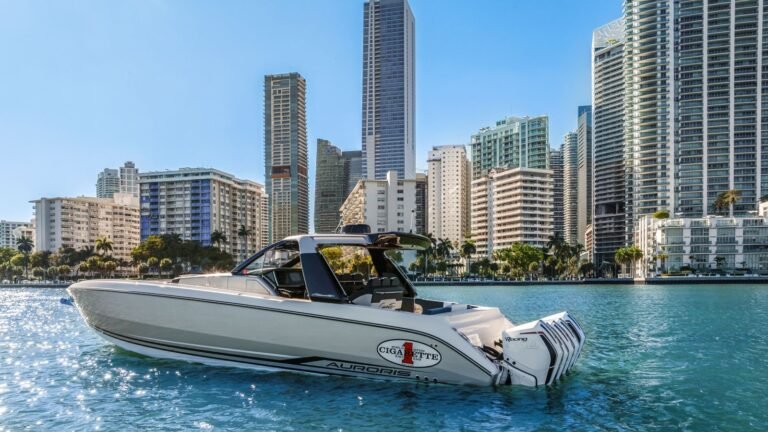 Center-console charter boat on the water